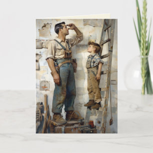 Father & Son Gazing Up  Card