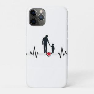 Father & Son Heartbeat Silhouette Award Plaque  iPhone 11 Pro Case