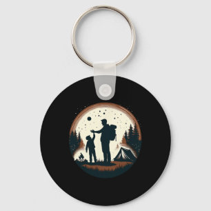 Father Son Hiking Mountain Camping Buddies Son Dad Keychain