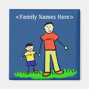 Father & Son Personalized Family Character Magnets