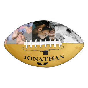 Father & Son Photo Design with Black Initial Football