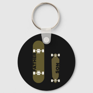 Father Son Skater Skateboard Skate Skating Board F Keychain