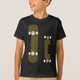 Father Son Skater Skateboard Skate Skating Board F T-Shirt