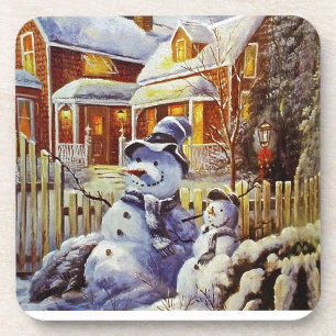 Father & Son Snowman Coaster