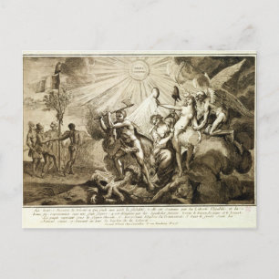 Father Time discovers Truth trampling Postcard