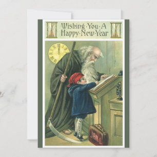 Father Time Wishing You a Happy New Year Invitation