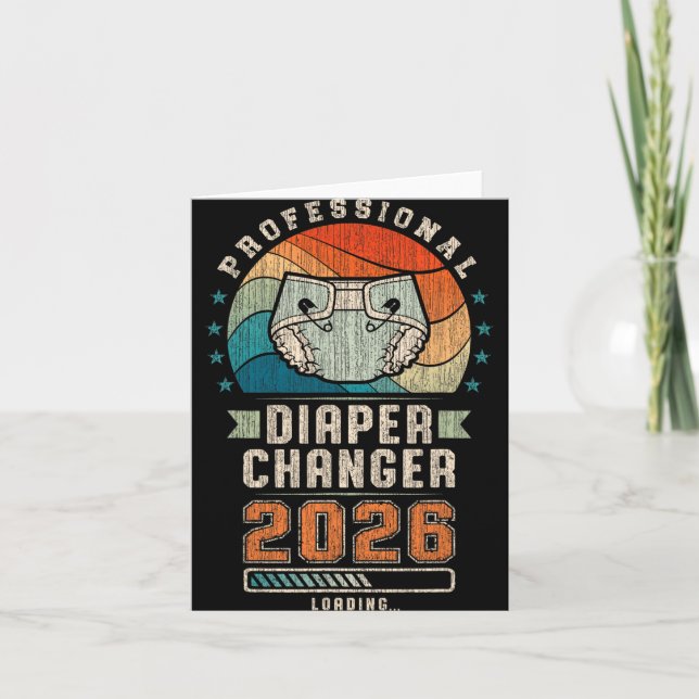 Father To Be Future Daddy, Expecting Dad 2026 Diap Card (Front)