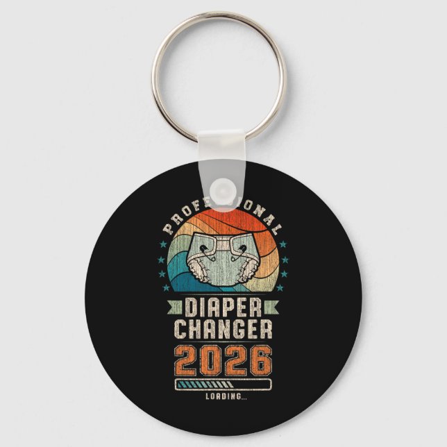Father To Be Future Daddy, Expecting Dad 2026 Diap Keychain (Front)