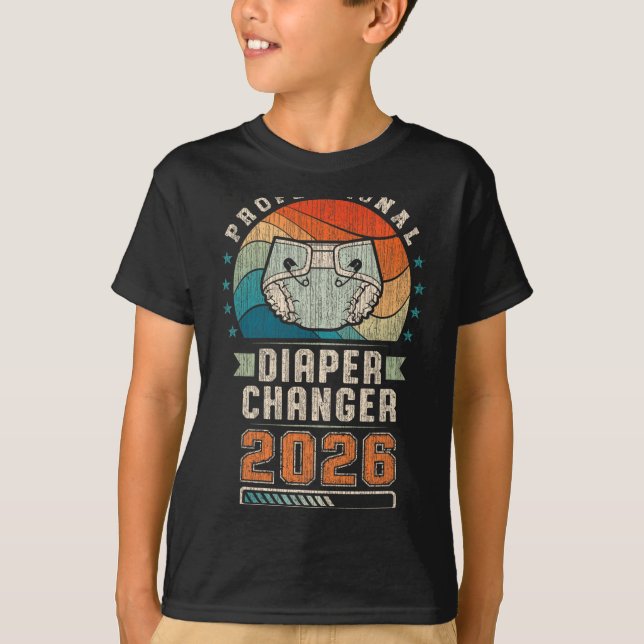 Father To Be Future Daddy, Expecting Dad 2026 Diap T-Shirt (Front)