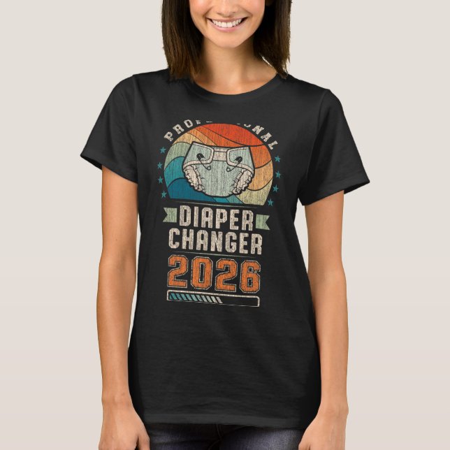 Father To Be Future Daddy, Expecting Dad 2026 Diap T-Shirt (Front)