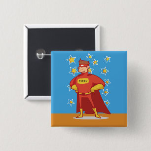 Father-to-be Superhero on Father's Day 2 Inch Square Button
