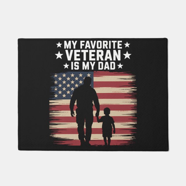 Father Veterans Day Dad Proud Doormat (Front)