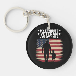 Father Veterans Day Dad Proud Keychain