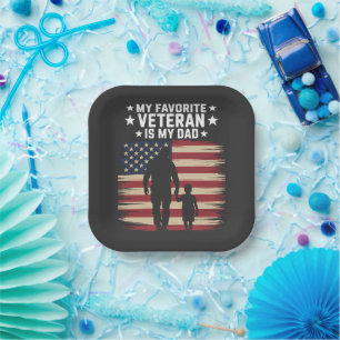 Father Veterans Day Dad Proud Paper Plate