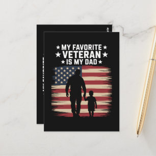 Father Veterans Day Dad Proud Postcard
