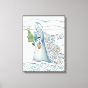 Father Winter Wrapped Canvas Print
