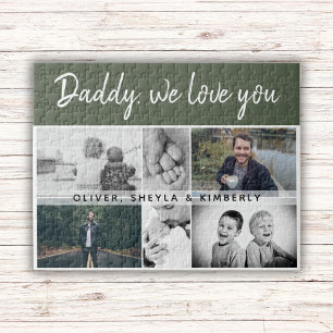 Father with Kids and Family Dad 6 Photo Collage Jigsaw Puzzle