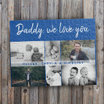 Father with Kids and Family Dad 6 Photo Collage Jigsaw Puzzle<br><div class="desc">Father with Kids and Family Dad 6 Photo Collage puzzle. Collage of 6 photos, father`s name with a sweet message in a trendy script and names of children overlaying the images. Add your 6 favourite family photos. Lovely keepsake and a gift for a birthday, Father`s Day or Christmas for a...</div>