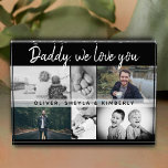 Father with Kids and Family Dad Collage Photo Block<br><div class="desc">Father with Kids and Family Dad Photo Collage photo block. Collage of 6 photos, father`s name with a sweet message in a trendy script and names of children that overlay the photos. Add your 6 favourite family photos. Sweet keepsake and a gift for birthday, Father`s Day or Christmas for a...</div>