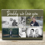 Father with Kids and Family Dad Collage Photo Block<br><div class="desc">Father with Kids and Family Dad Photo Collage photo block. Collage of 6 photos, father`s name with a sweet message in a trendy script and names of children that overlay the photos. Add your 6 favourite family photos. Sweet keepsake and a gift for birthday, Father`s Day or Christmas for a...</div>