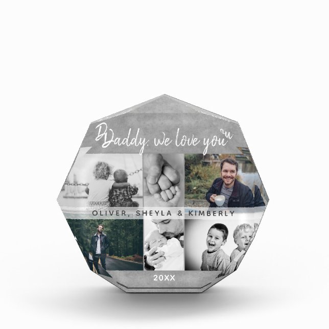 Father with Kids and Family Dad Father`s Day 6 Photo Block (Front)