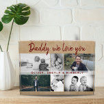 Father with Kids and Family Dad Father`s Day 6 Photo Block<br><div class="desc">Father with Kids and Family Dad Father`s Day 6 Photo Block. Collage of 6 photos, father`s name with a sweet message in a trendy script and names of children that overlay the photos. Add your 6 favourite family photos. Sweet keepsake and a gift for a birthday, Father`s Day or Christmas...</div>