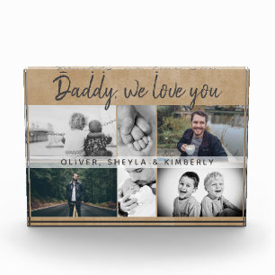 Father with Kids and Family Dad Father`s Day 6 Photo Block