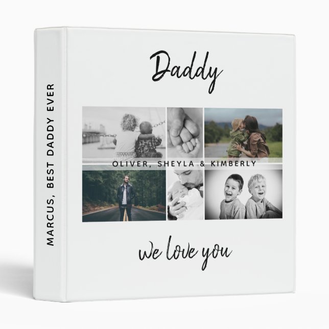 Father with Kids and Family Dad Photo Album Binder (Front/Spine)