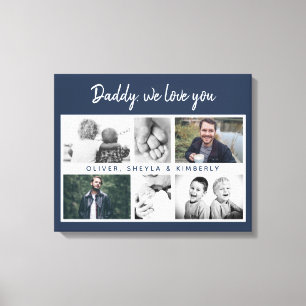 Father with Kids and Family Dad Photo Canvas Print