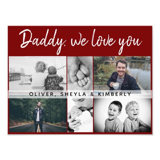 Father with Kids and Family Dad Photo Collage (Front)