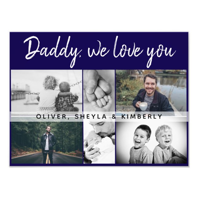 Father with Kids and Family Dad Photo Collage (Front)