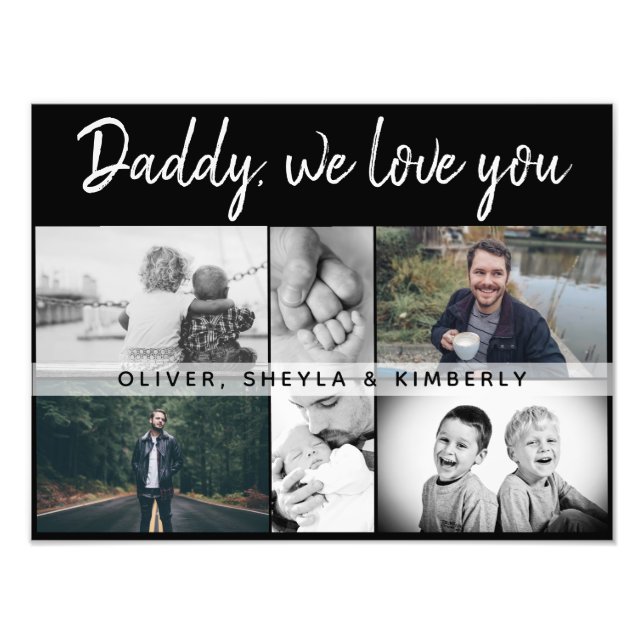 Father with Kids and Family Dad Photo Collage (Front)