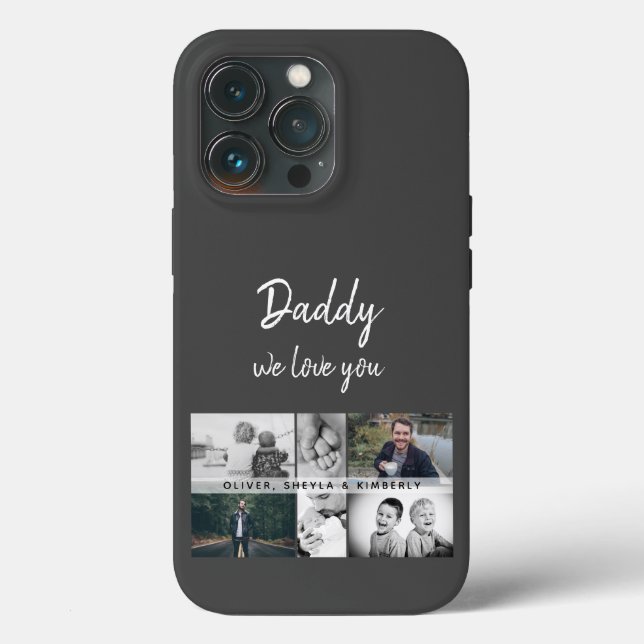 Father with Kids and Family Dad Photo Collage Case-Mate iPhone Case (Back)