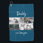 Father with Kids and Family Dad Photo Collage Golf Towel<br><div class="desc">Father with Kids and Family Dad Photo Collage Golf Towel. Collage of 6 photos, father`s name with a sweet message in a trendy script and names of children that overlay the photos. Add your 6 favourite family photos. Sweet keepsake and a gift for birthday, Father`s Day or Christmas for a...</div>