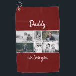 Father with Kids and Family Dad Photo Collage Golf Towel<br><div class="desc">Father with Kids and Family Dad Photo Collage Golf Towel. Collage of 6 photos, father`s name with a sweet message in a trendy script and names of children that overlay the photos. Add your 6 favourite family photos. Sweet keepsake and a gift for birthday, Father`s Day or Christmas for a...</div>
