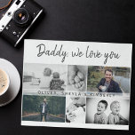 Father with Kids and Family Dad Photo Collage Jigsaw Puzzle<br><div class="desc">Father with Kids and Family Dad Photo Collage puzzle. Collage of 6 photos, father`s name with a sweet message in a trendy script and names of children that overlay the photos. Add your 6 favourite family photos. Sweet keepsake and a gift for birthday, Father`s Day or Christmas for a dad,...</div>
