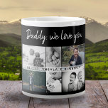 Father with Kids and Family Dad Photo Collage Large Coffee Mug<br><div class="desc">Father with Kids and Family Dad Photo Collage Giant Coffee Mug. Collage of 6 photos, father`s name with a sweet message in a trendy white script and names of children that overlay the photos. Add your 6 favourite family photos. Sweet keepsake and a gift for a birthday, Father`s Day or...</div>