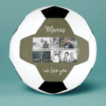 Father with Kids and Family Dad Photo Collage Soccer Ball<br><div class="desc">Father with Kids and Family Dad Photo Collage Soccer Ball. Collage of 6 photos, father`s name with sweet message in a trendy script and names of children that overlay the photos. Add your 6 favourite family photos. Sweet keepsake and a gift for birthday, Father`s Day or Christmas for a dad,...</div>