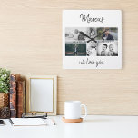 Father with Kids and Family Dad Photo Collage Square Wall Clock<br><div class="desc">Father with Kids and Family Dad Photo Collage Wall Clock. Collage of 6 photos, father`s name with a sweet message in a trendy script and names of children that overlay the photos. Add your 6 favourite family photos. Sweet keepsake and a gift for birthday, Father`s Day or Christmas for a...</div>