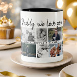 Father with Kids Family Dad 14 Photo Collage  Two-Tone Coffee Mug<br><div class="desc">Father with Kids and Family Dad Photo 14 Collage Coffee Mug. Collage of 14 photos, father`s name with a sweet message in a trendy script and names of children that overlay the photos. Add your 14 favourite family photos. Sweet keepsake and a gift for a birthday, Father`s Day or Christmas...</div>