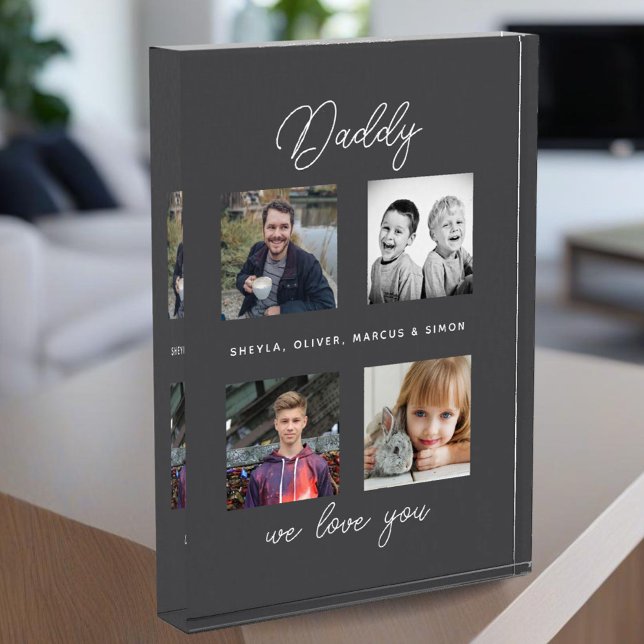 Father with Kids Family Daddy 4 Collage Photo Block (Creator Uploaded)