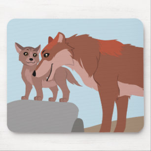 Father Wolf and Pup Mouse Pad