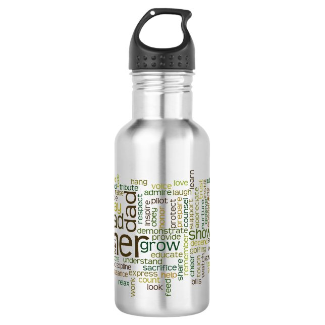 Father Word Cloud 710 Ml Water Bottle (Front)