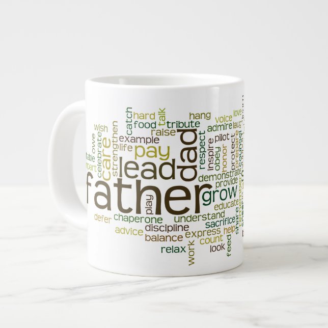 Father Word Cloud Mug (Front Left)