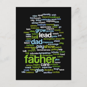 Father Word Cloud Postcard