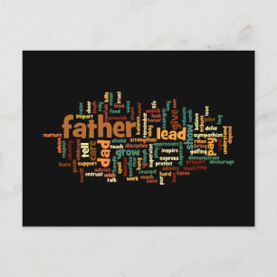 Father Word Cloud Postcard