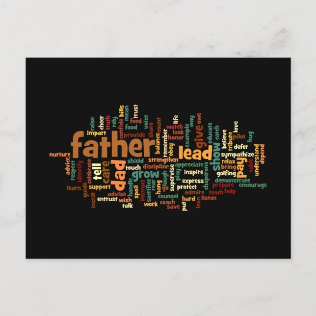 Father Word Cloud Postcard (Front)