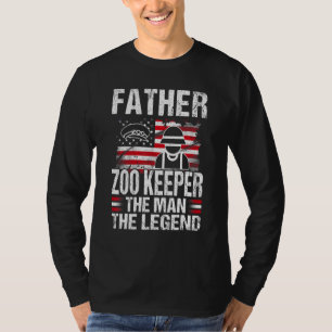 Father Zoo Keeper The Man The Legend Retro Usa Fla T-Shirt