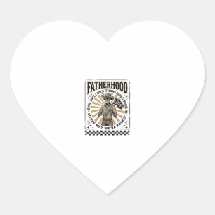 Fatherhood Vintage Skeleton Cowboy Dad Shirt Desig Heart Sticker