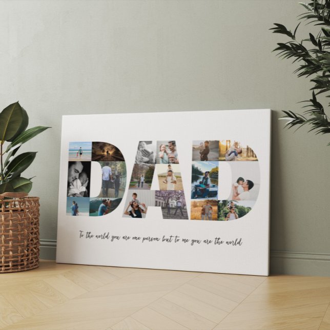 Father's Day 18 Photos Collage Gift for Dad Canvas Print (Creator Uploaded)